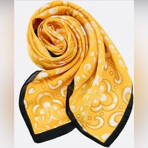 NWOT Anthropologie Yellow and Black Floral Scarf